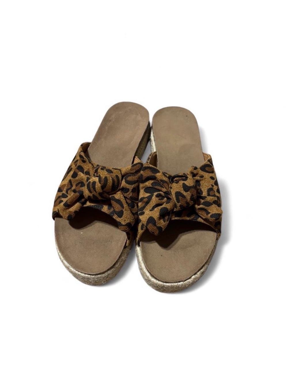 women’s 9 Leopard print bow slides #slides #animalprint